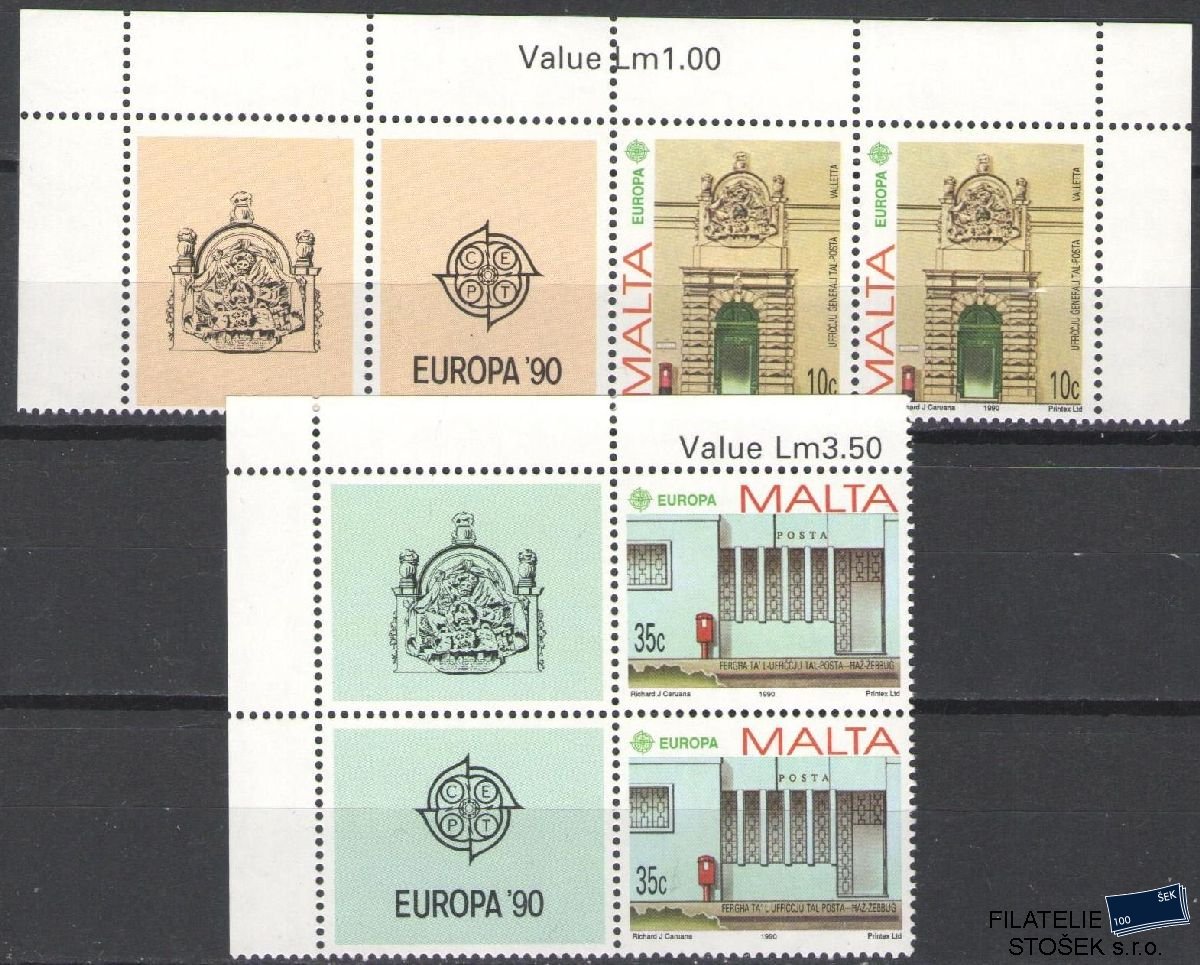 Malta  známky Mi 831-32 4 Blok Spojky