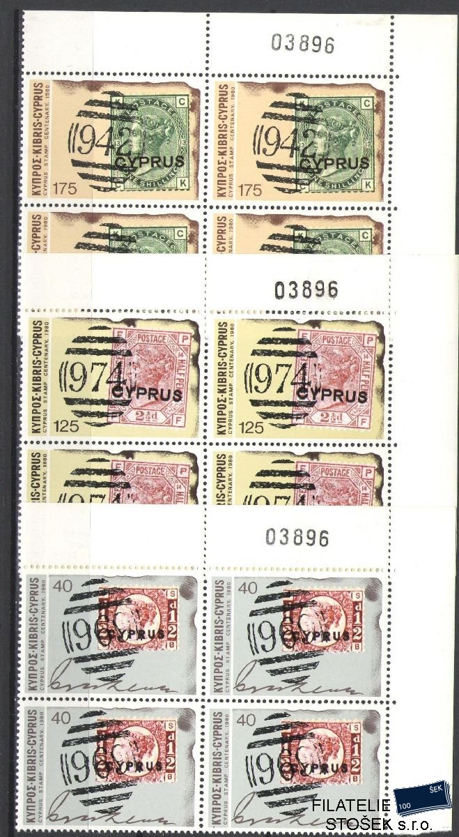 Kypr známky Mi 517-19 4 Blok