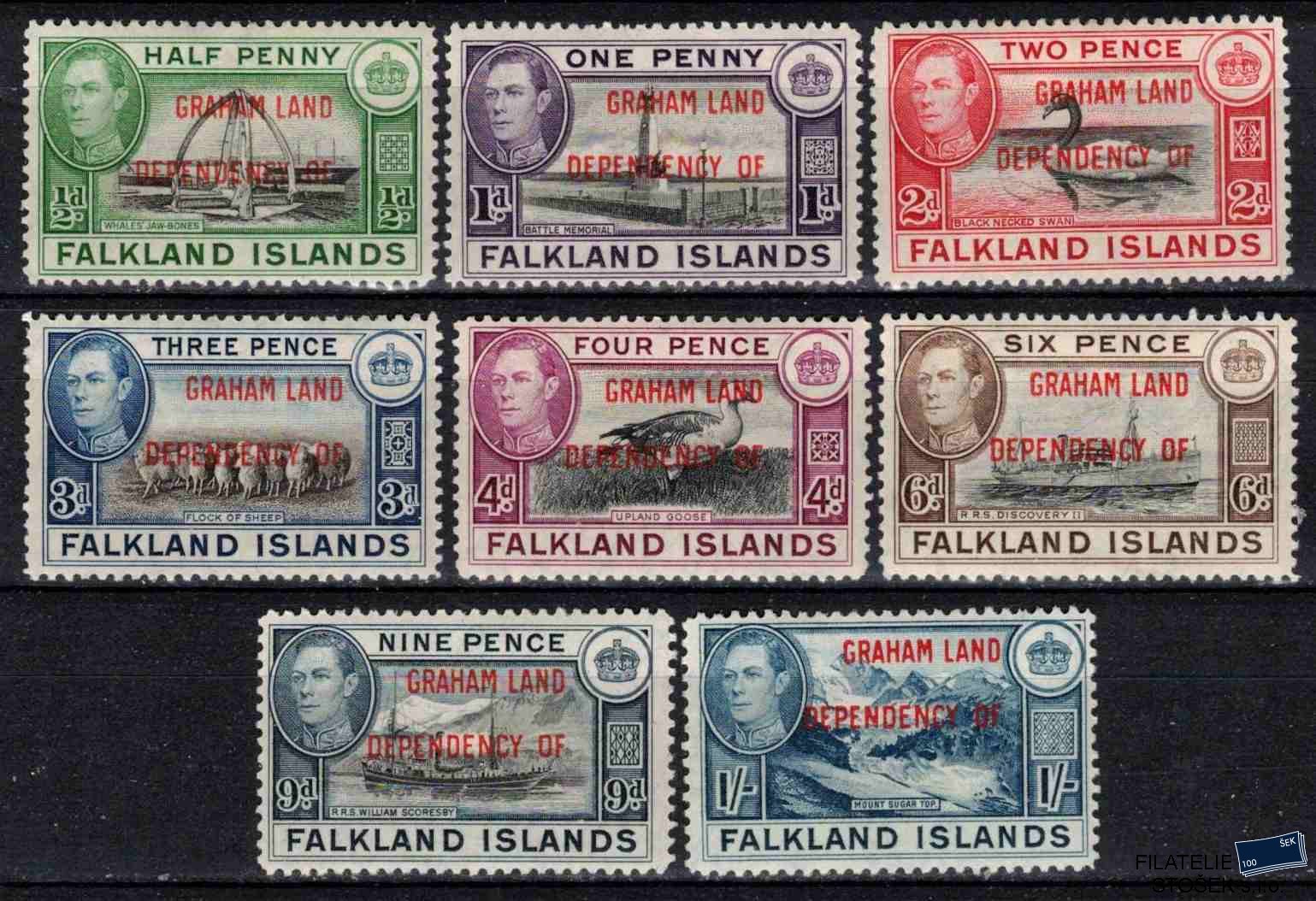 Fakland Islands známky Mi 1-8 A Graham Land