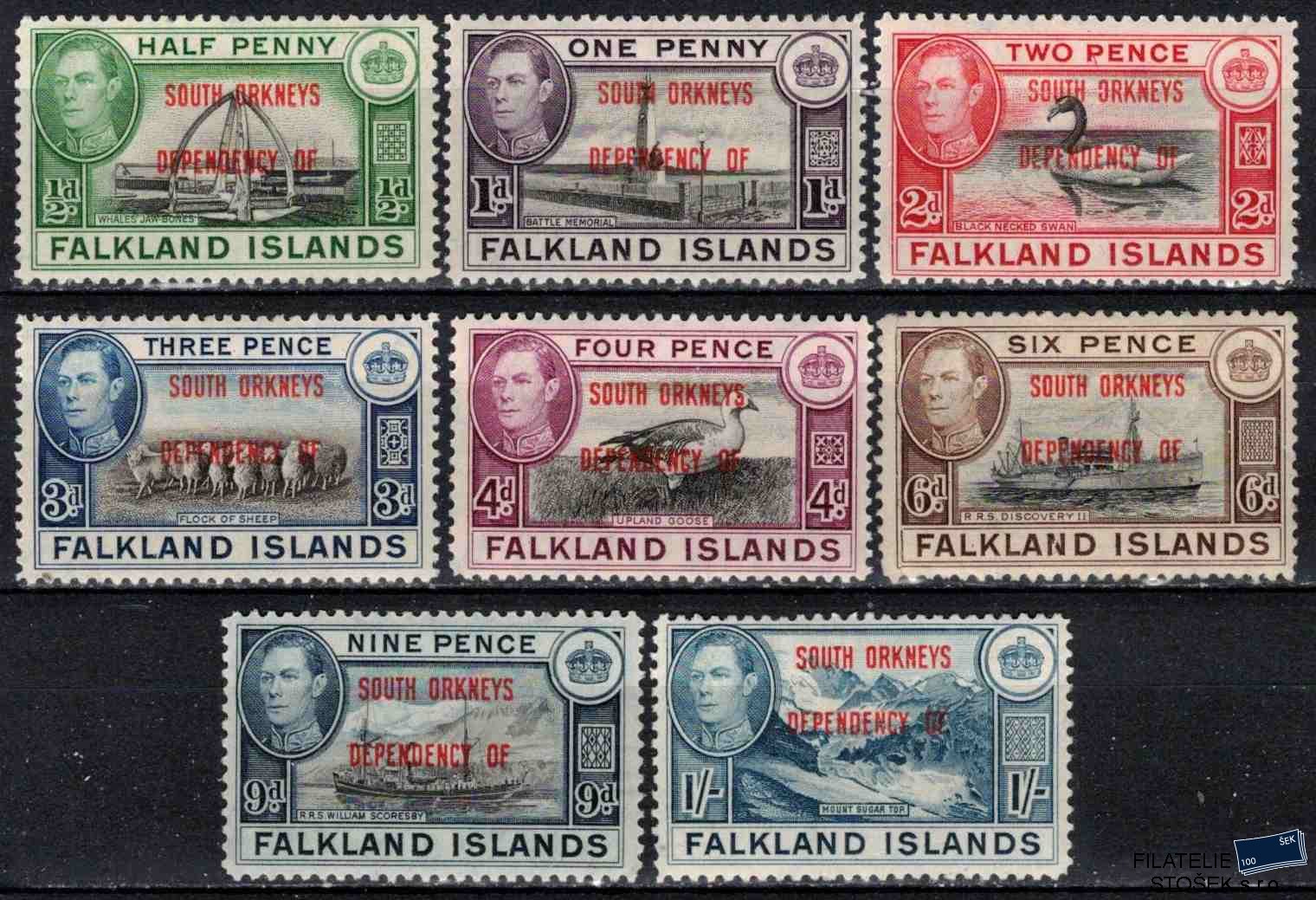 Fakland Islands známky Mi 1-8 C South Orkneys