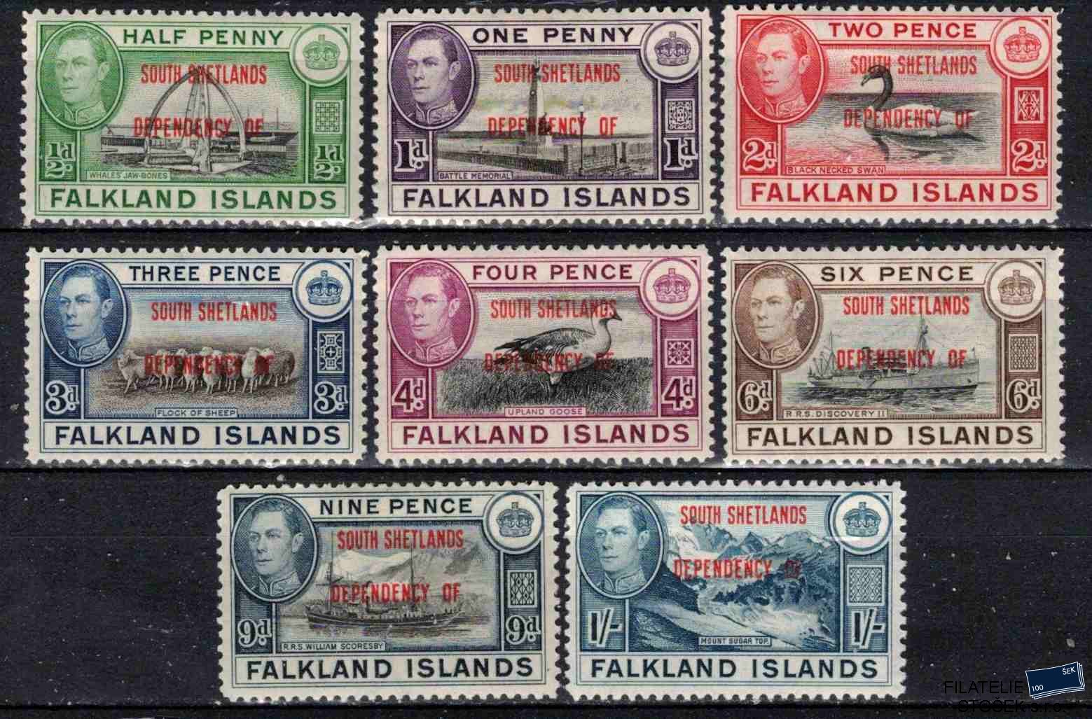 Fakland Islands známky Mi 1-8 D South Shetlands