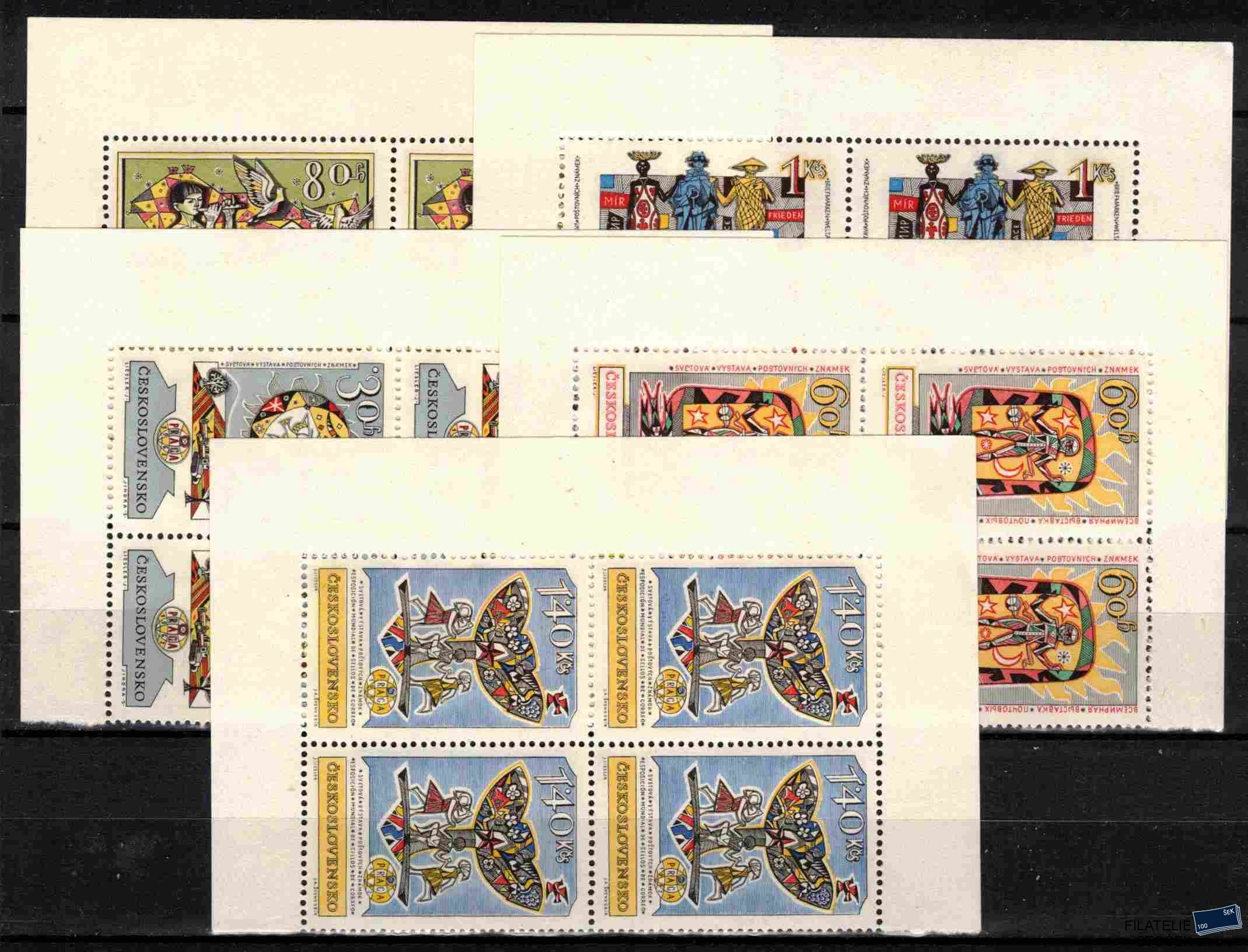 ČSSR známky 1263-7 Čtyřbloky rohové
