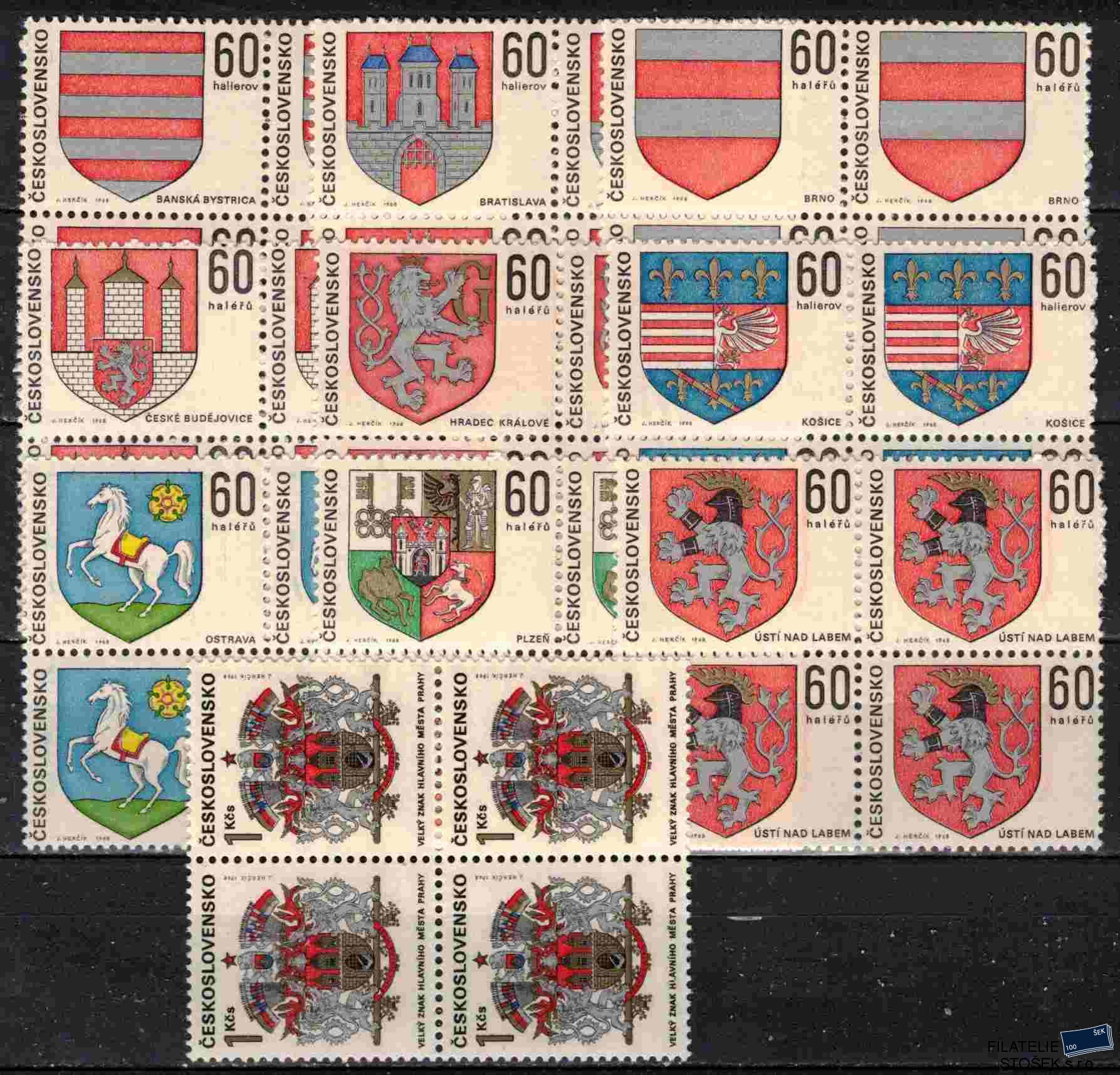 ČSSR známky 1709-18 Čtyřbloky