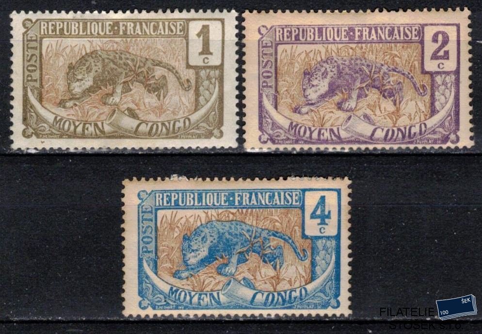 Congo známky Yv 48-50 sestava známek, dvl