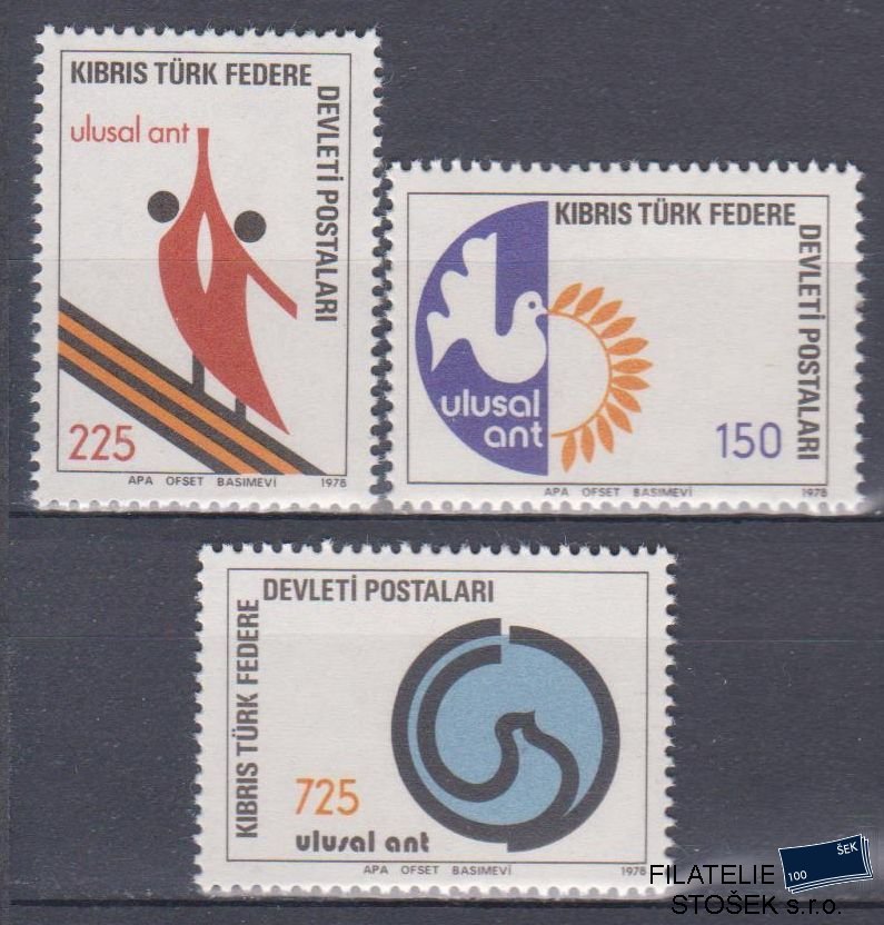Turecký Kypr známky Mi 60-62