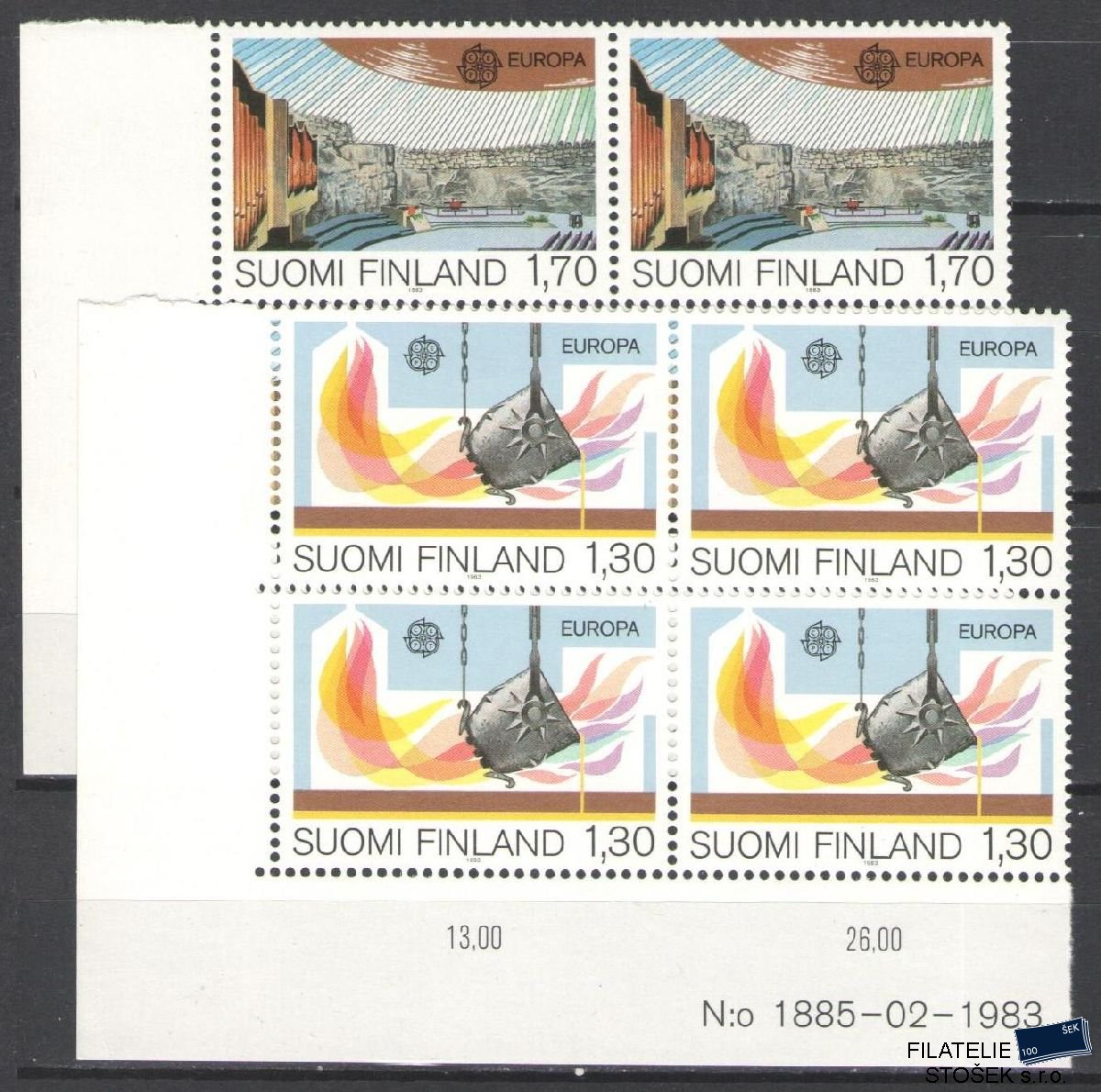 Finsko známky Mi 926-27 4 Blok
