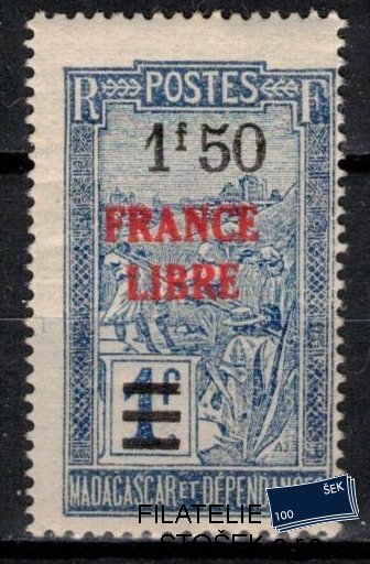Madagaskar známky Yv 247 přetisk France Libre