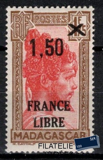 Madagaskar známky Yv 262 přetisk France Libre