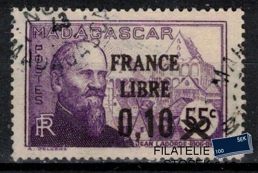 Madagaskar známky Yv 256 přetisk France Libre
