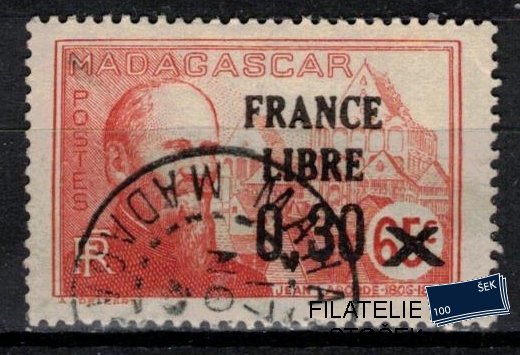 Madagaskar známky Yv 257 přetisk France Libre