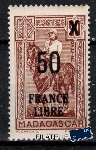 Madagaskar známky Yv 258 přetisk France Libre