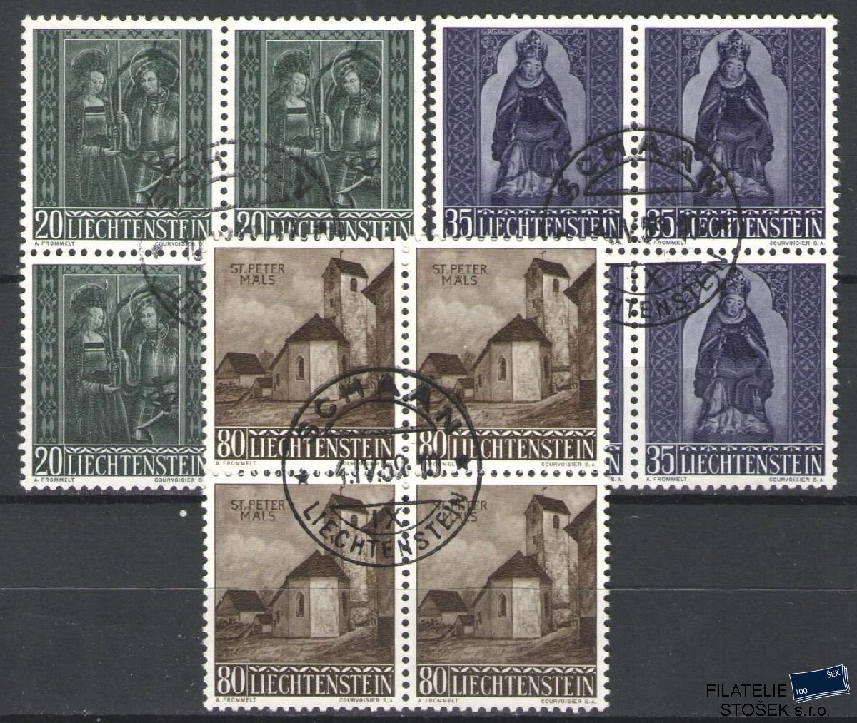Liechtenstein známky Mi 374-76 4 Blok