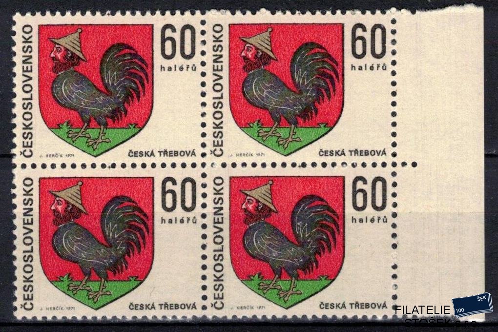ČSSR známky 1888 Čtyřblok krajový