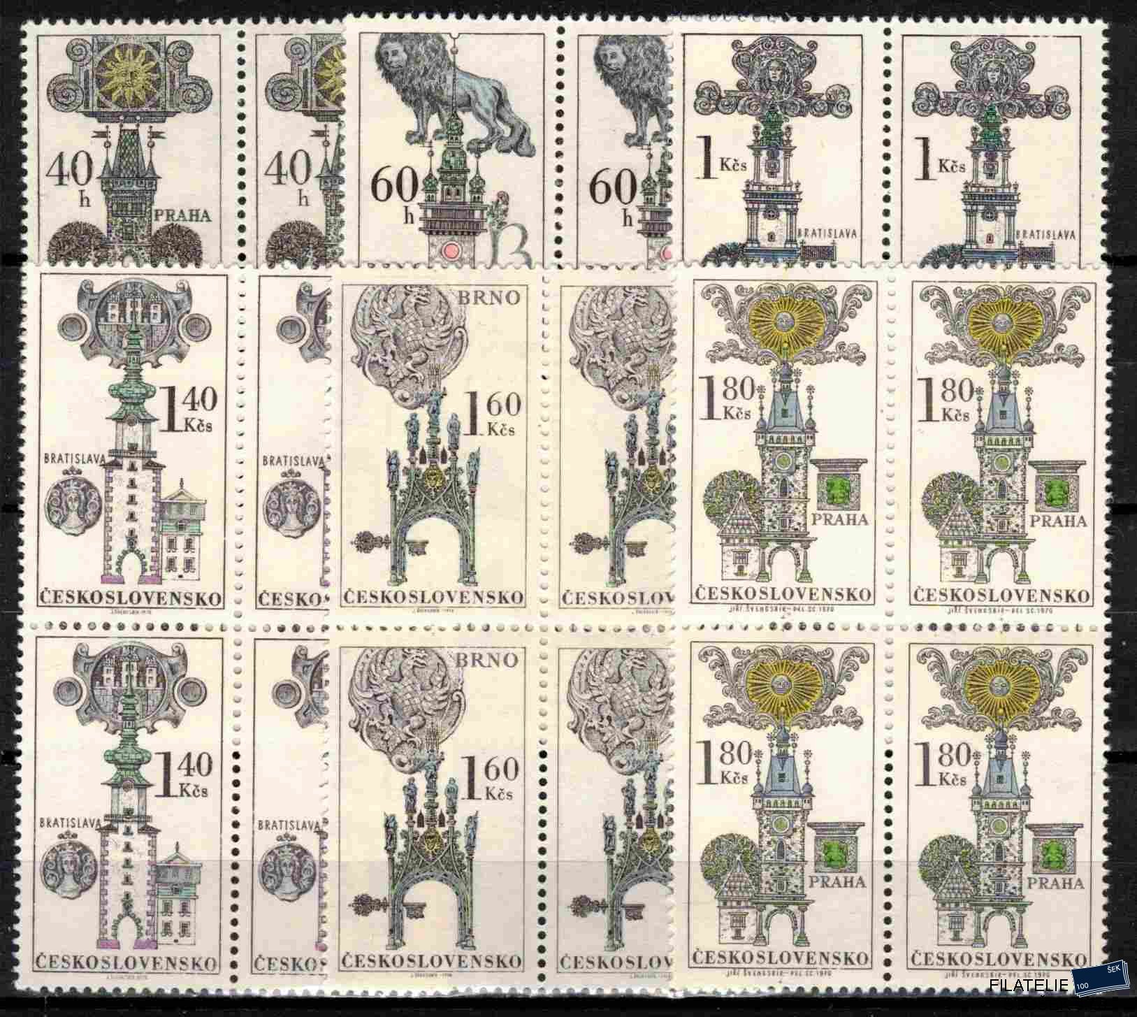 ČSSR známky 1840-5 Čtyřbloky