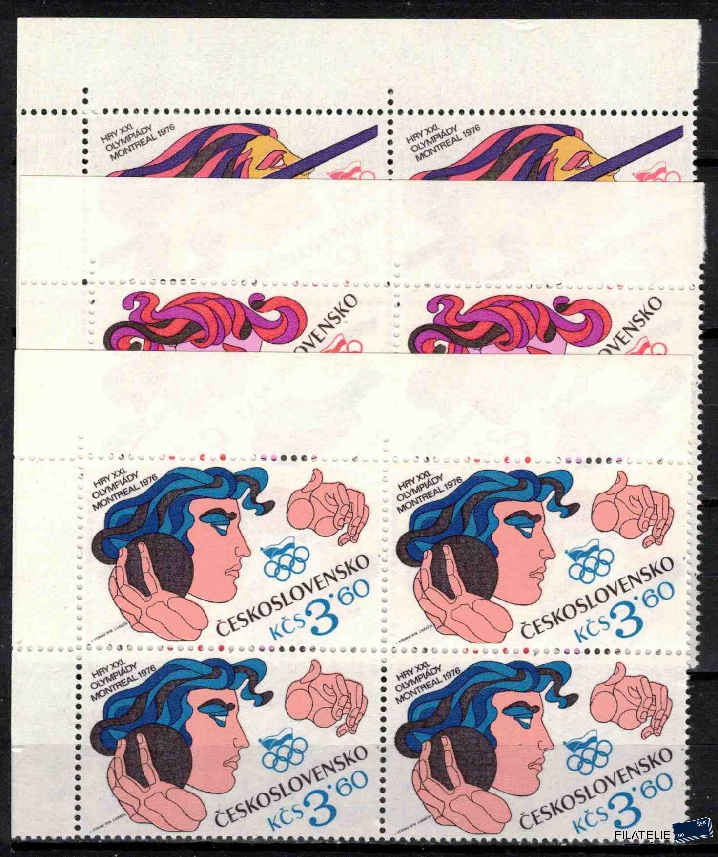 ČSSR známky 2190-2 Čtyřbloky rohové