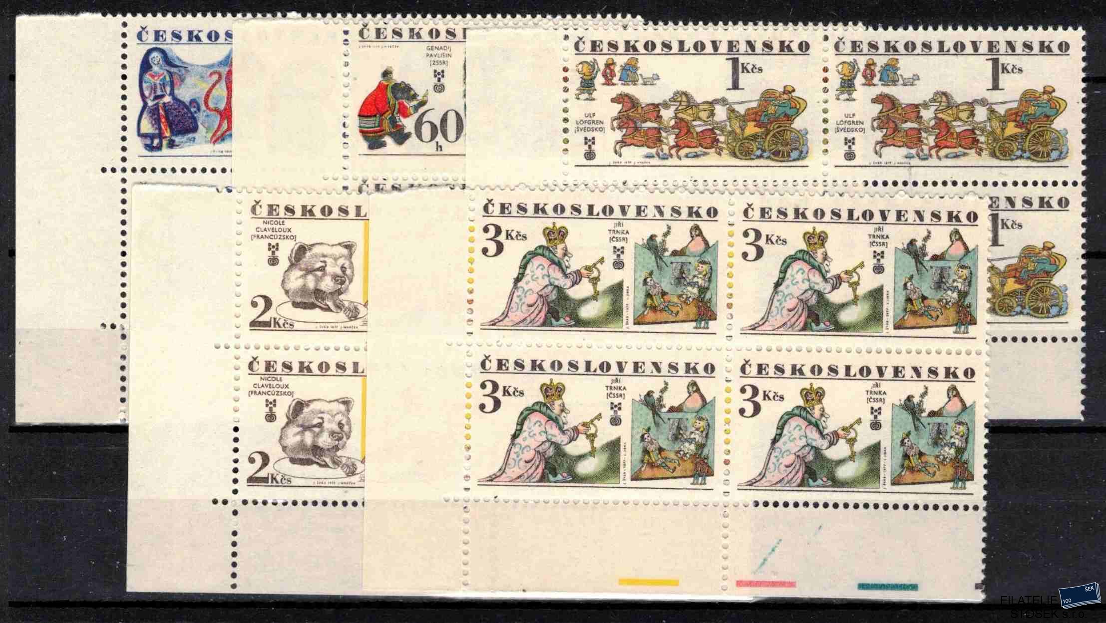 ČSSR známky 2267-71 Čtyřbloky rohové