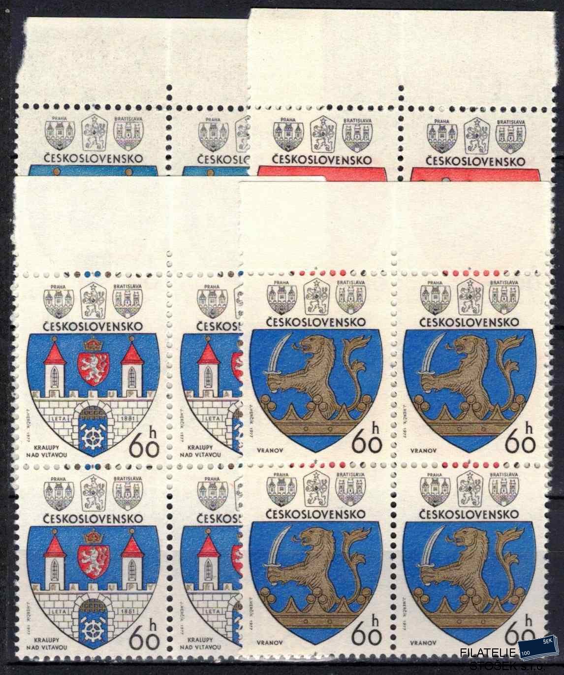 ČSSR známky 2236-9 Čtyřbloky krajové