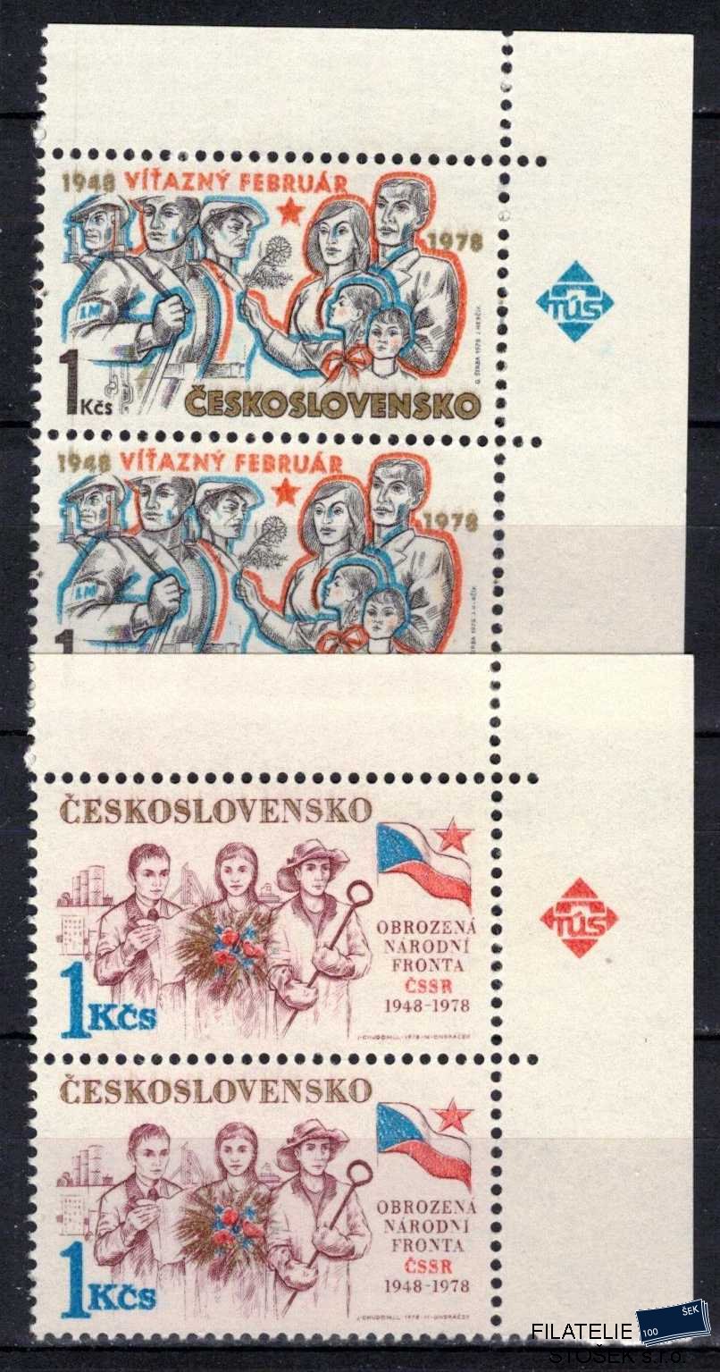 Československo známky 2295-6 Dvoupásky rohové značka TUS