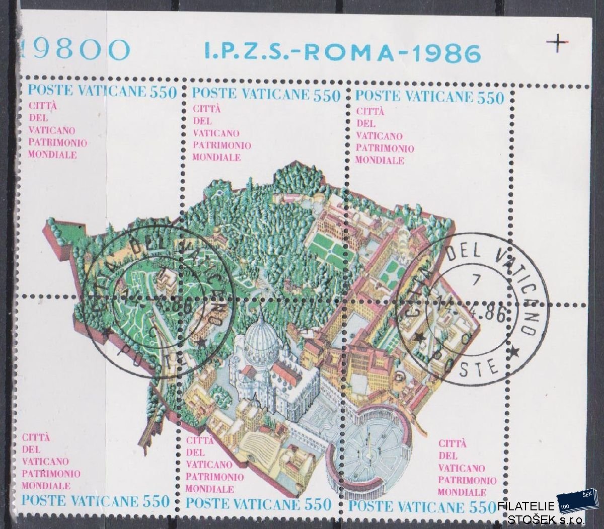 Vatikán známky Mi 883-88 6 Blok
