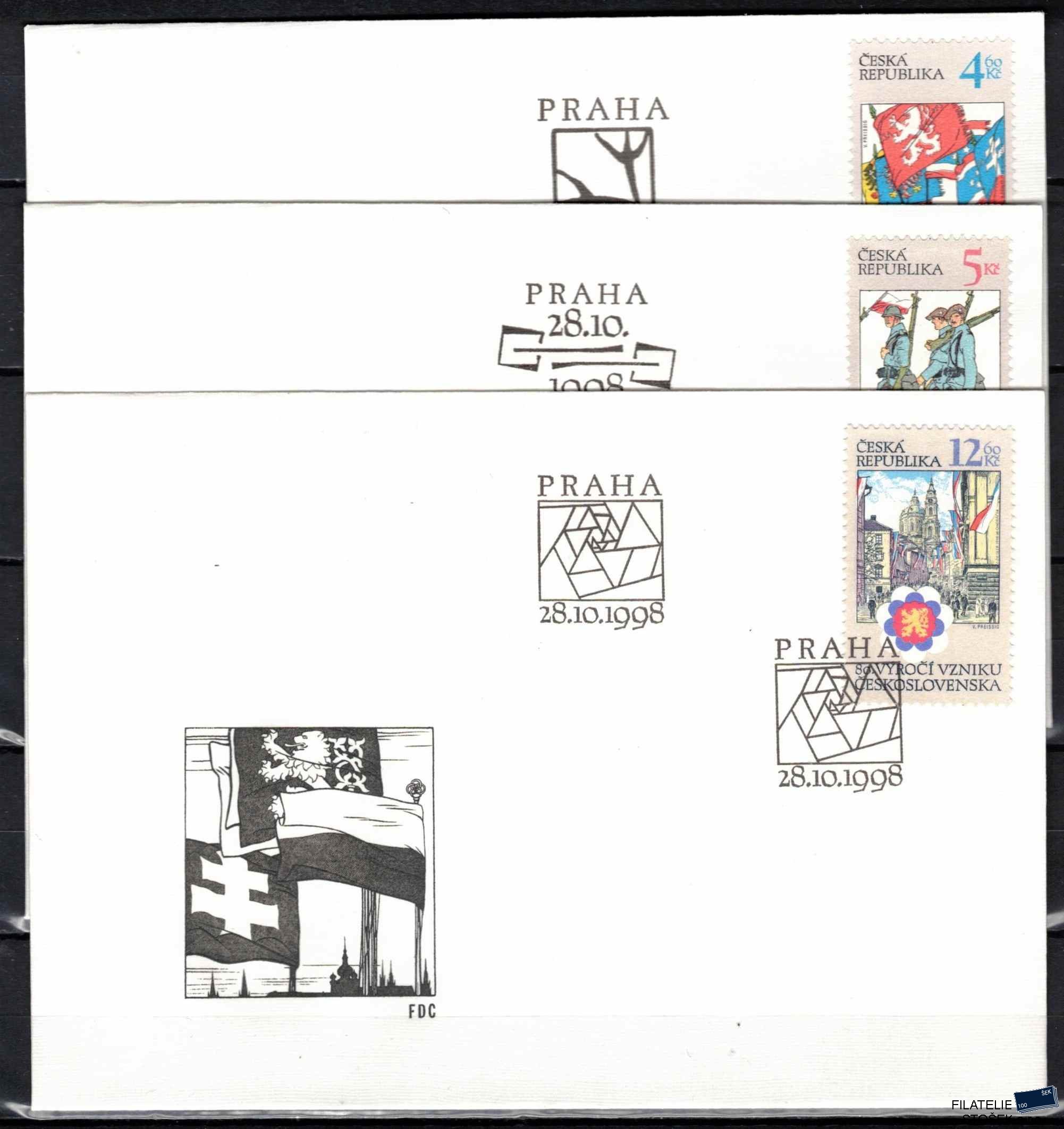 Česká republika známky 195-7 3x FDC