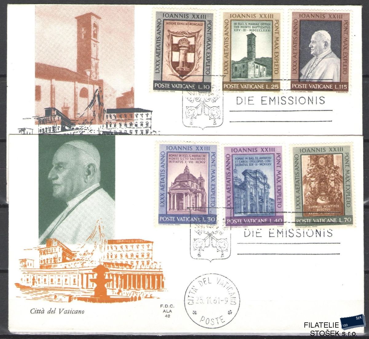 Vatikán celistvosti Mi 382-87 FDC