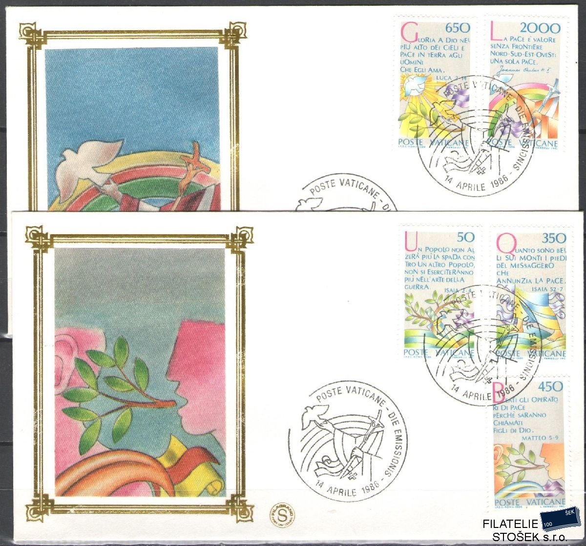 Vatikán celistvosti Mi 889-93 FDC