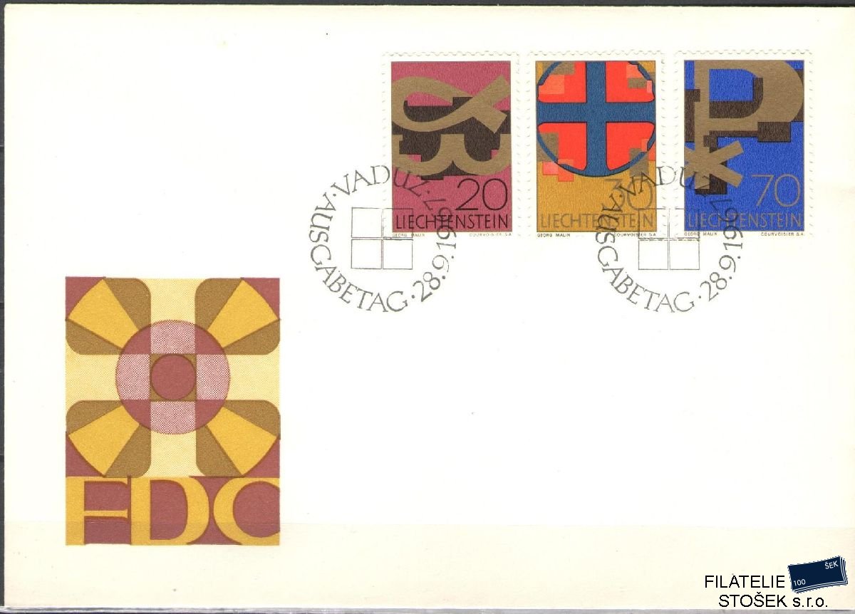 Liechtenstein celistvosti Mi 482-84 FDC