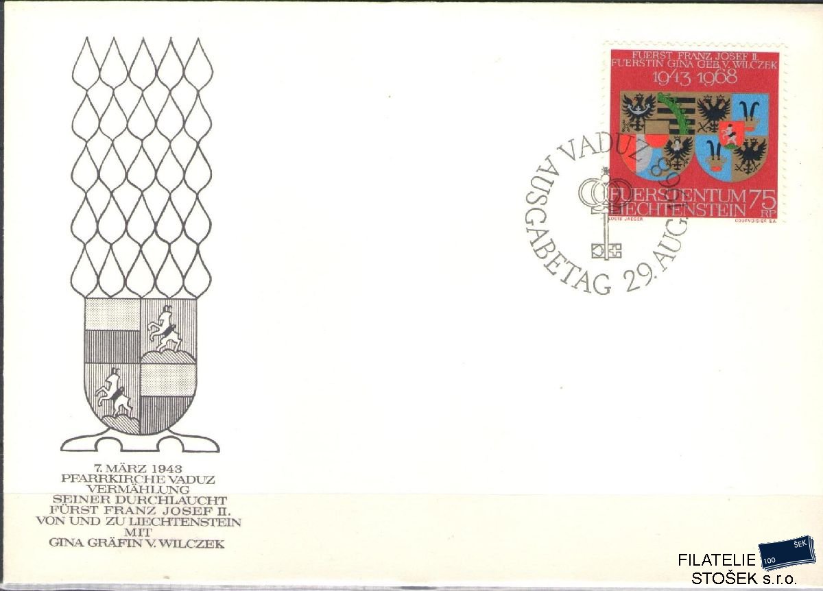 Liechtenstein celistvosti Mi 496 FDC