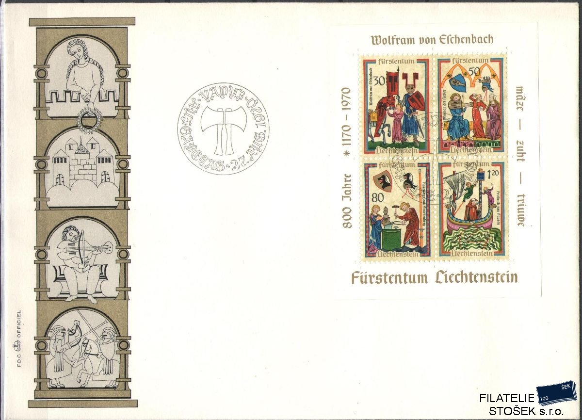 Liechtenstein celistvosti Mi Blok 8 FDC