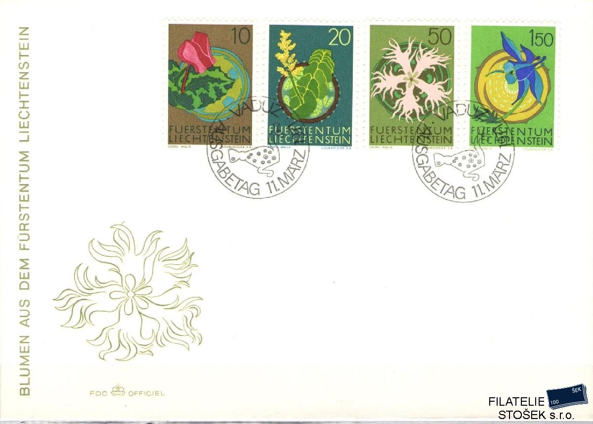 Liechtenstein celistvosti Mi 539-42 FDC