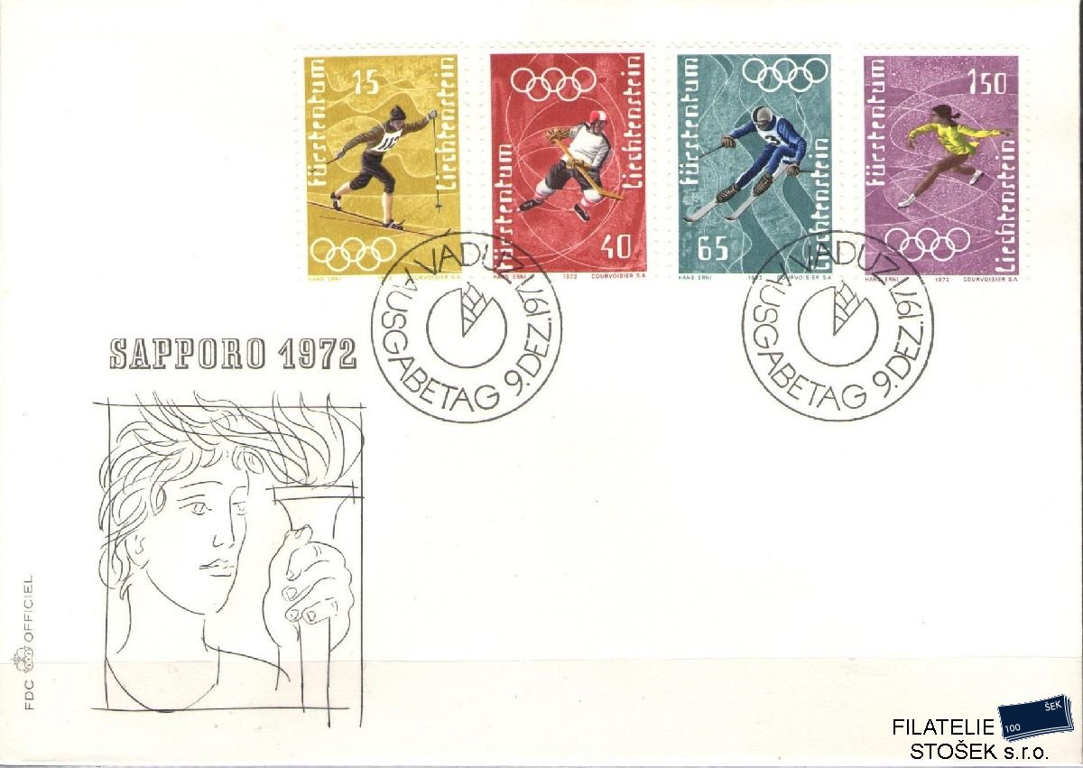 Liechtenstein celistvosti Mi 551-54 FDC