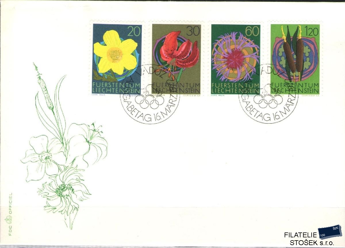 Liechtenstein celistvosti Mi 560-63 FDC