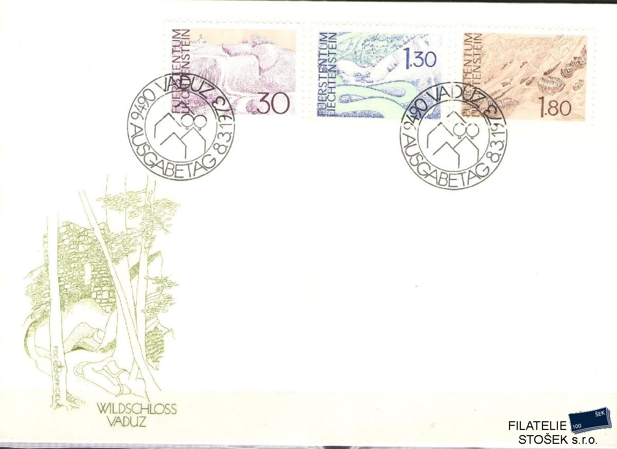 Liechtenstein celistvosti Mi 581-83 FDC