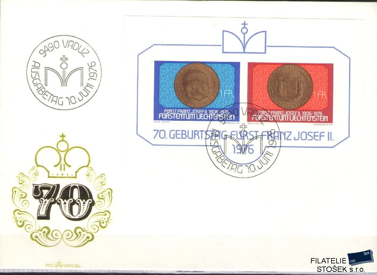 Liechtenstein celistvosti Mi Blok 10 FDC