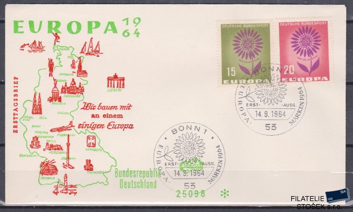 Německo celistvosti Mi 445-46 FDC