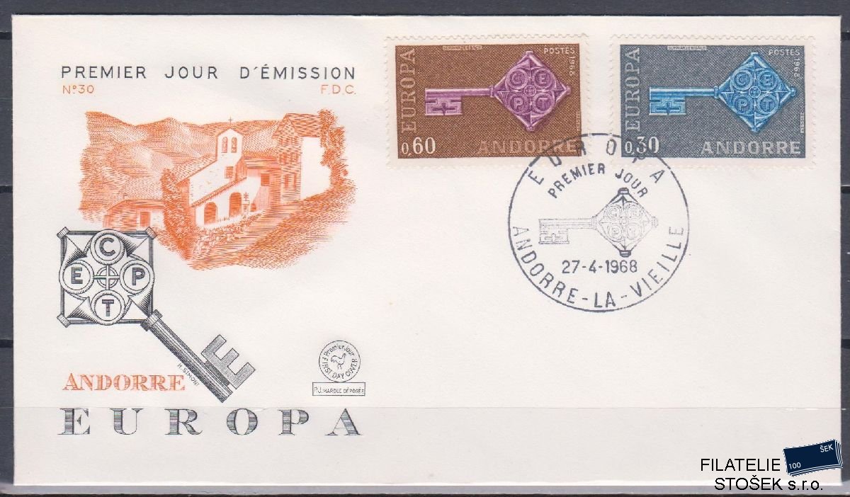 Francouzská Andora celistvosti Mi 208-209 FDC