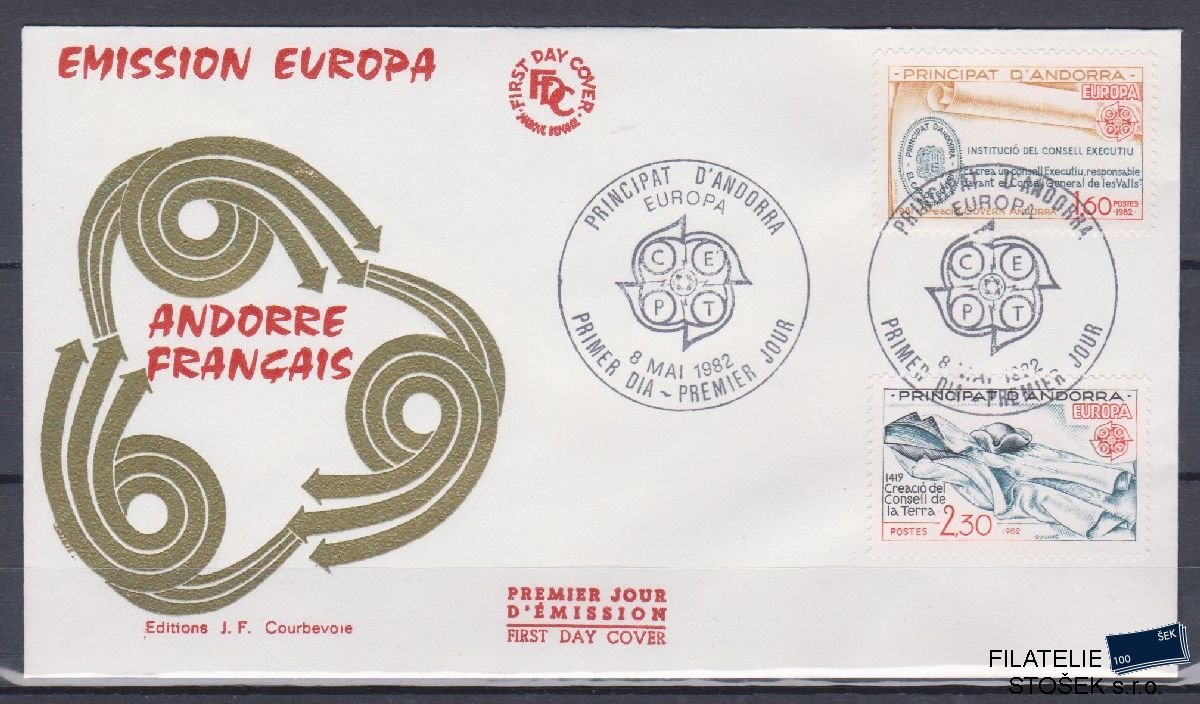 Francouzská Andora celistvosti Mi 321-22 FDC