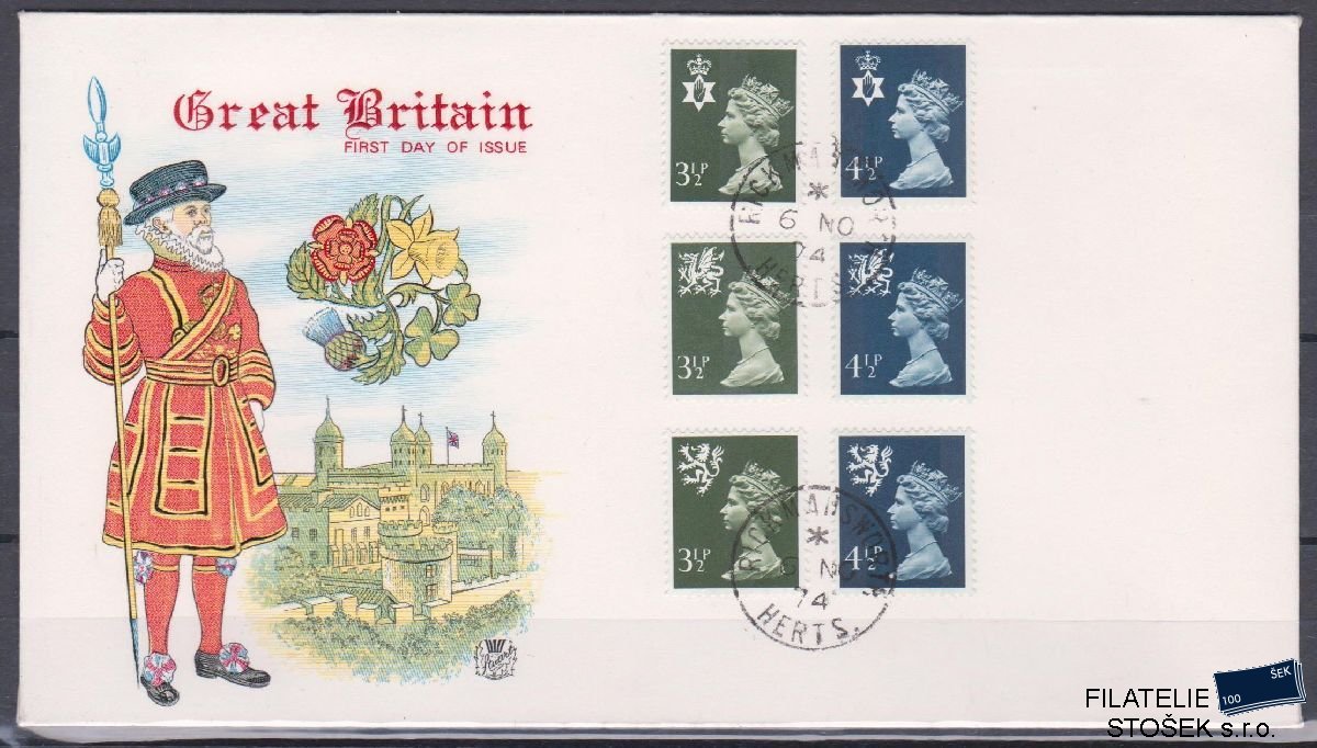 Anglie - Nordirland, Scotland, Wales celistvosti Mi 19 FDC