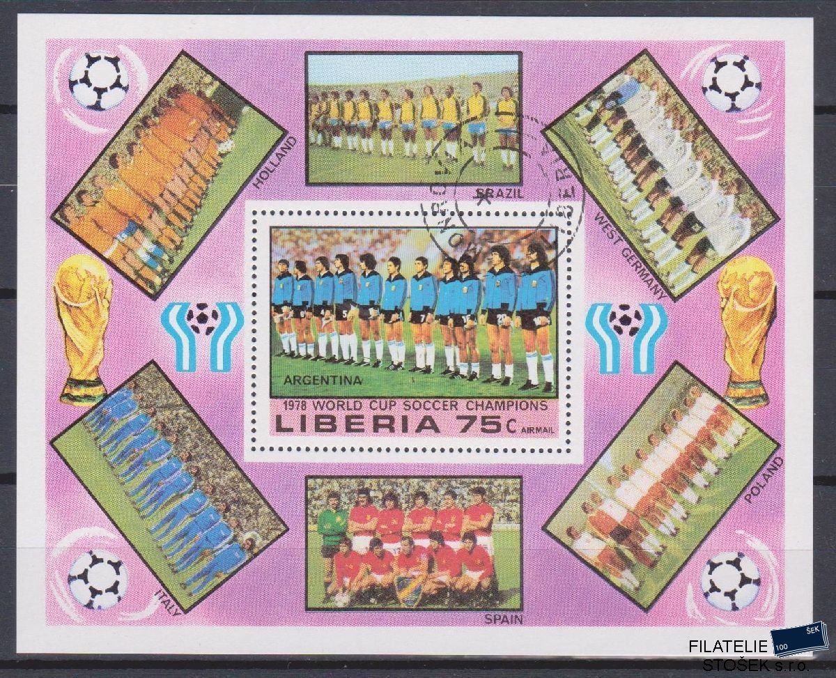 Liberia známky - Fotbal - Aršík