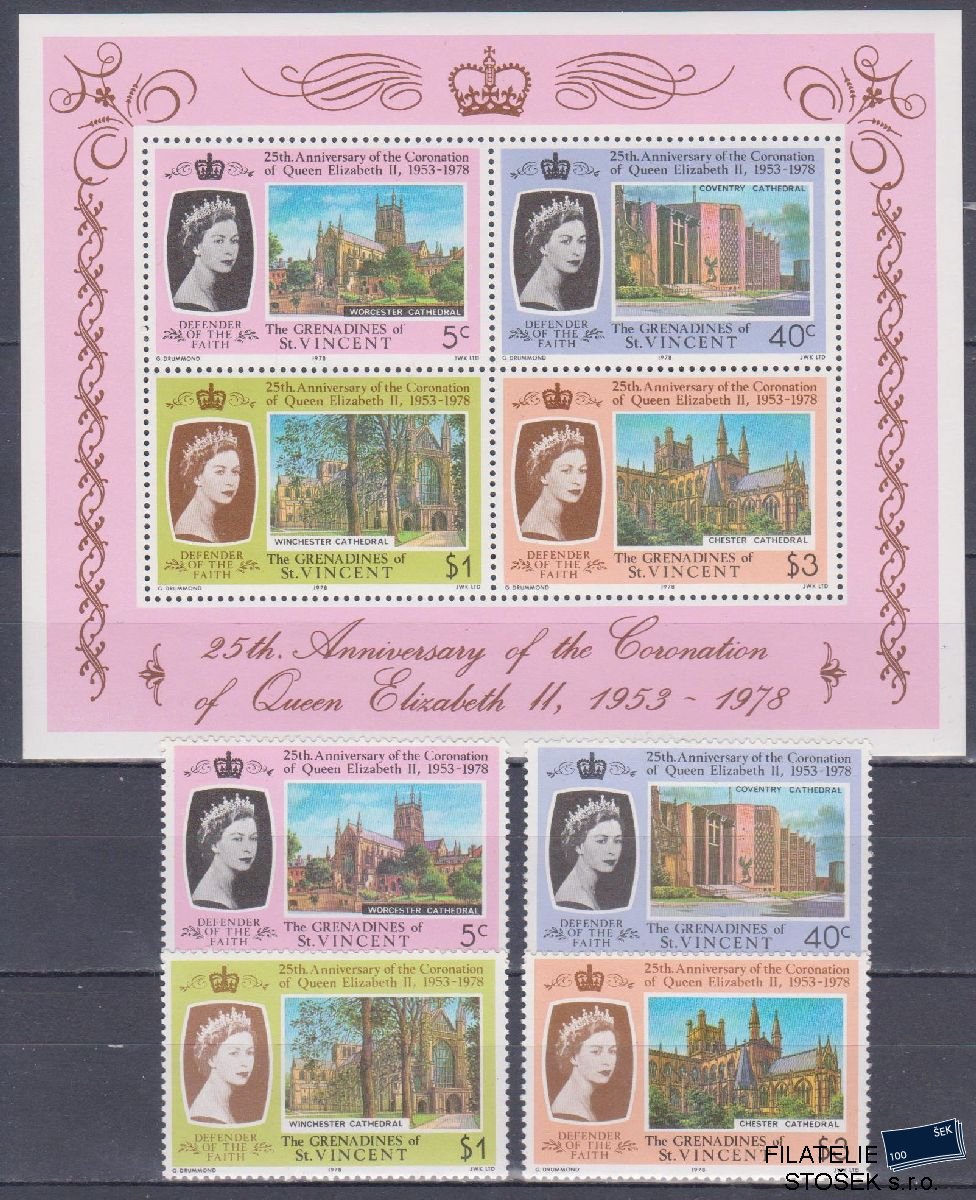 Grenadines of St Vincent známky Mi 152-55 + Bl 1