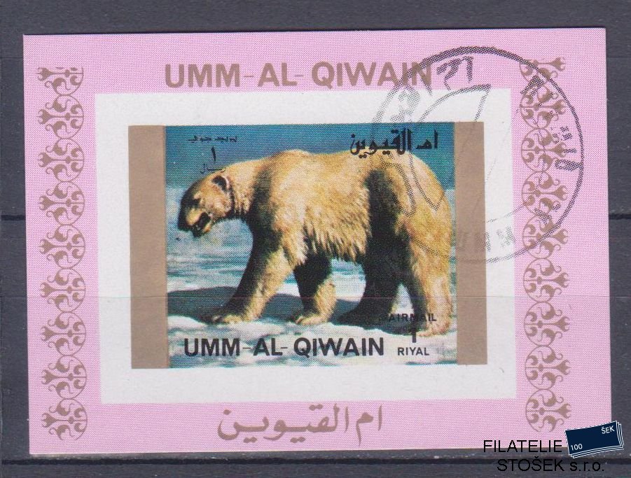 Umm al Qiwan známky - Fauna - Blok