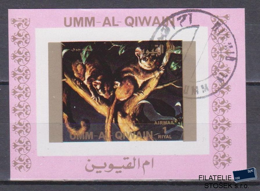 Umm al Qiwan známky - Fauna - Blok