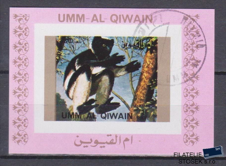 Umm al Qiwan známky - Fauna - Blok