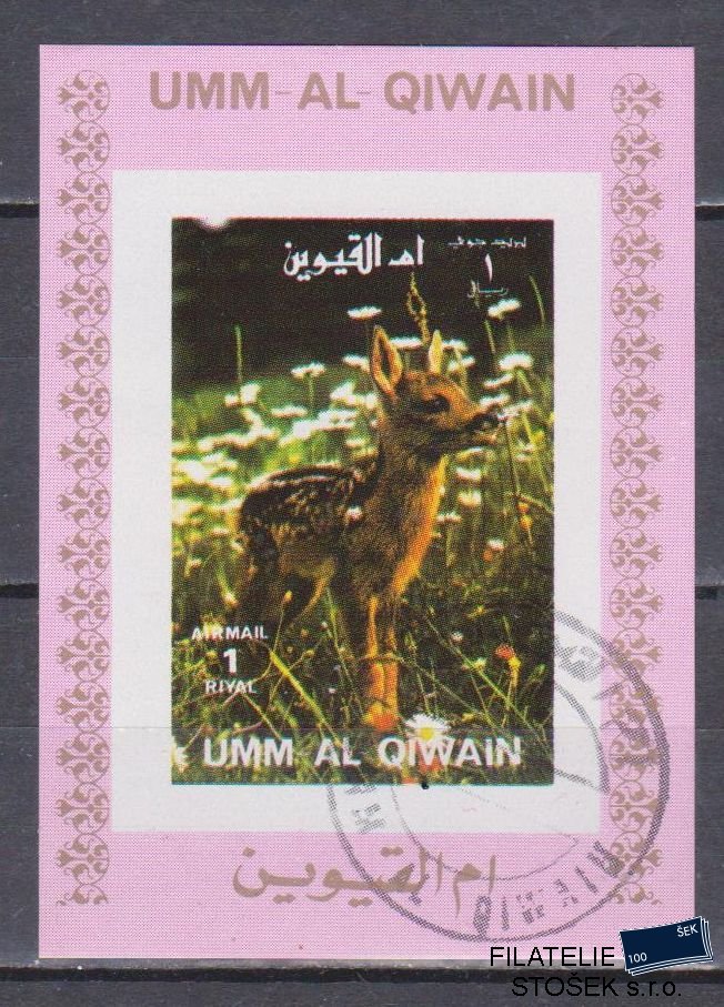 Umm al Qiwan známky - Fauna - Blok