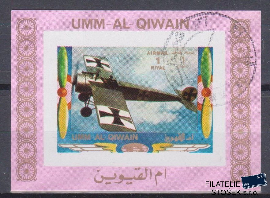 Umm al Qiwan známky - Letadla - Blok