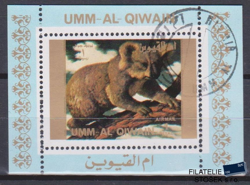 Umm al Qiwan známky - Fauna - Blok