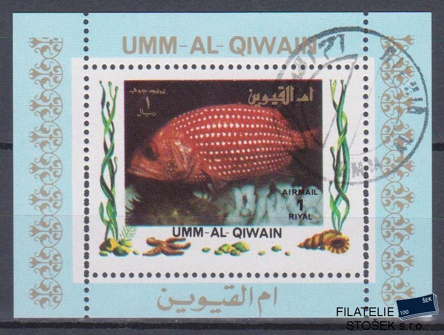 Umm al Qiwan známky - Ryby - Blok