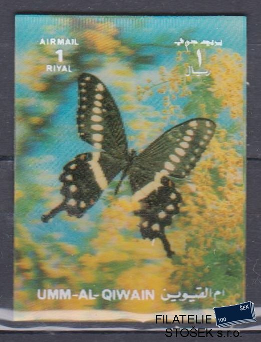 Umm al Qiwan známky - 3D Mi ex 1624-33 - Motýli