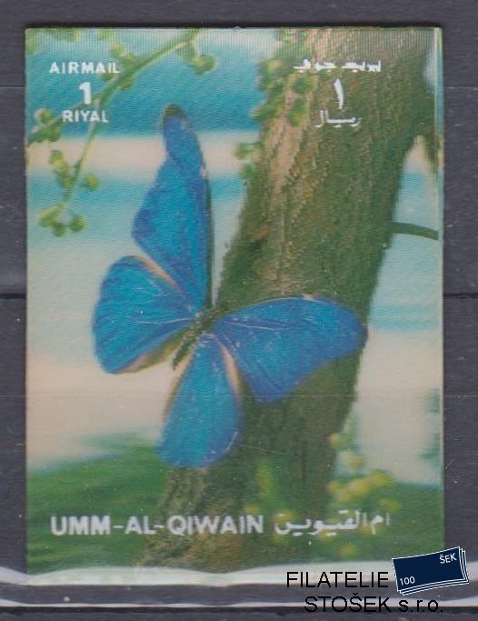 Umm al Qiwan známky - 3D Mi ex 1624-33 - Motýli