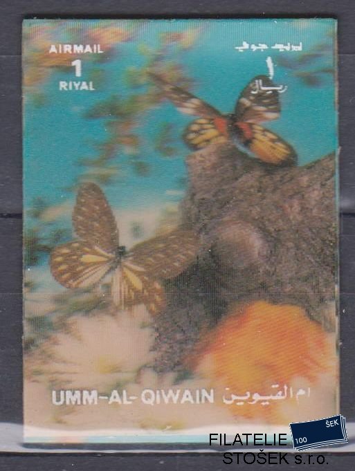 Umm al Qiwan známky - 3D Mi ex 1624-33 - Motýli